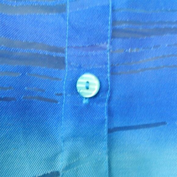 Erin London ELCC Sheer Burnout Striped Blouse Plus Size 1X Blue Multicolor Top - Picture 5 of 16